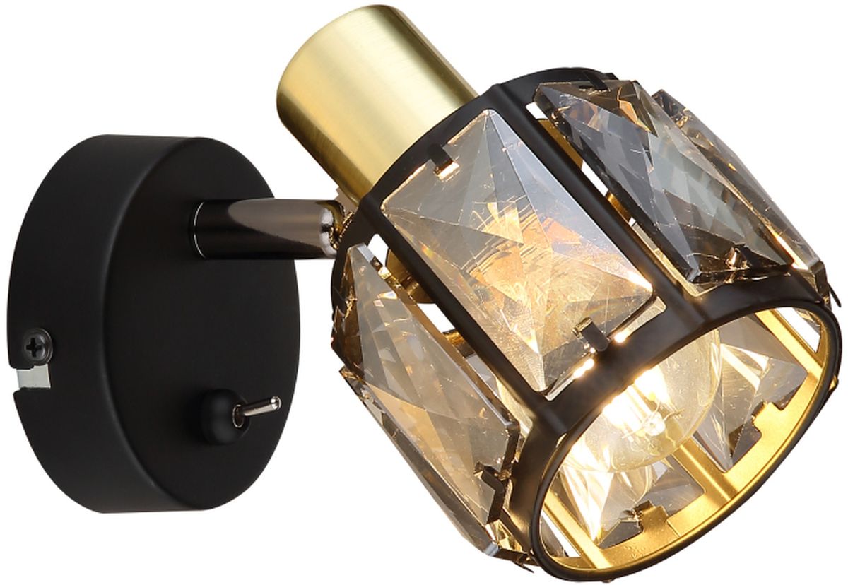 Globo Lighting Indiana lampada da parete 1x40 W nero-fumé-oro 54357-1B