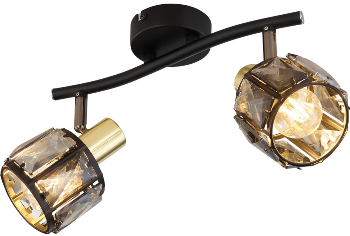 Globo Lighting Indiana lampada da soffitto 2x40 W nero-fumé-oro 54357-2B