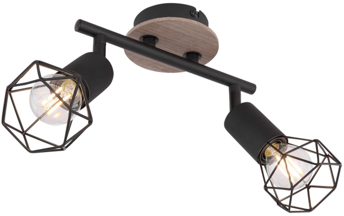 Globo Lighting Xara I lampada da soffitto 2x40 W nero-legno 54802S-2H