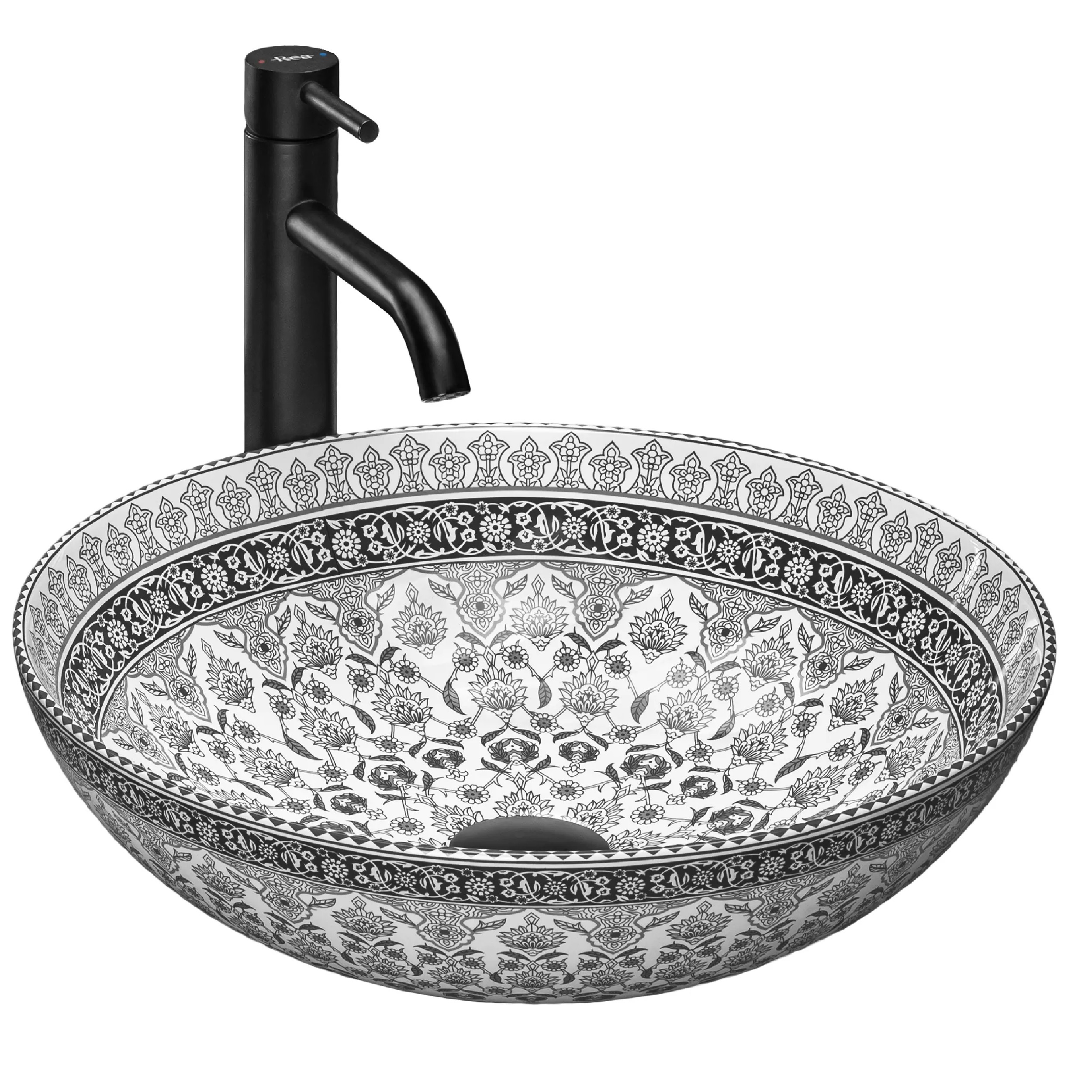 Rea Arte lavabo 40x40 cm rotonda da appoggio bianco REA-U8002