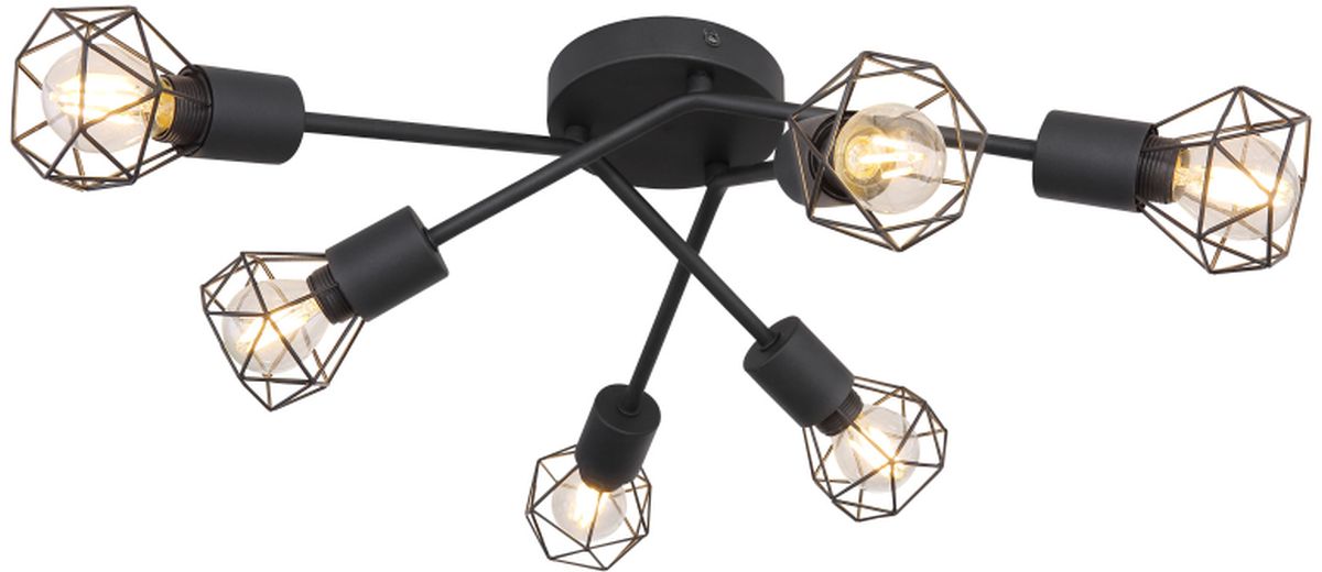 Globo Lighting Xara I lampada da soffitto 6x40 W nero 54802S-6