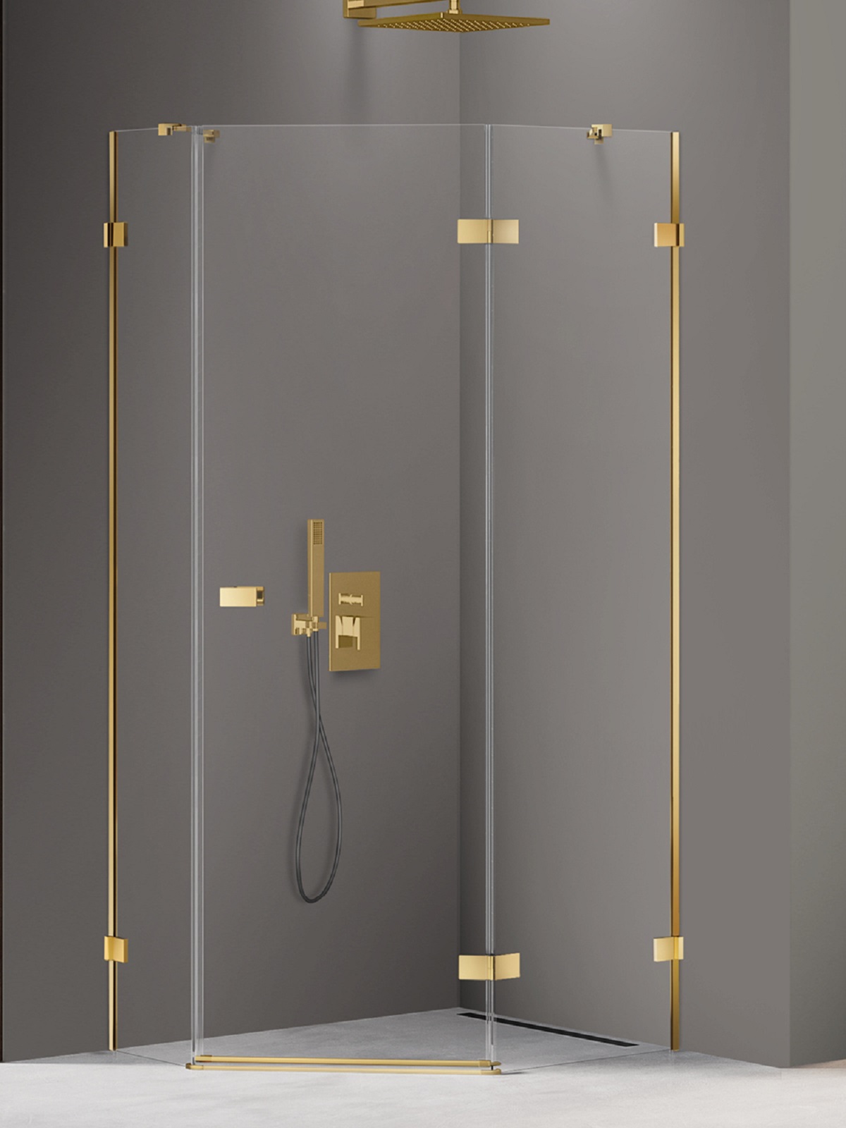 New Trendy Avexa Gold Shine box doccia 100x80 cm oro lucida/vetro trasparente EXK-3850