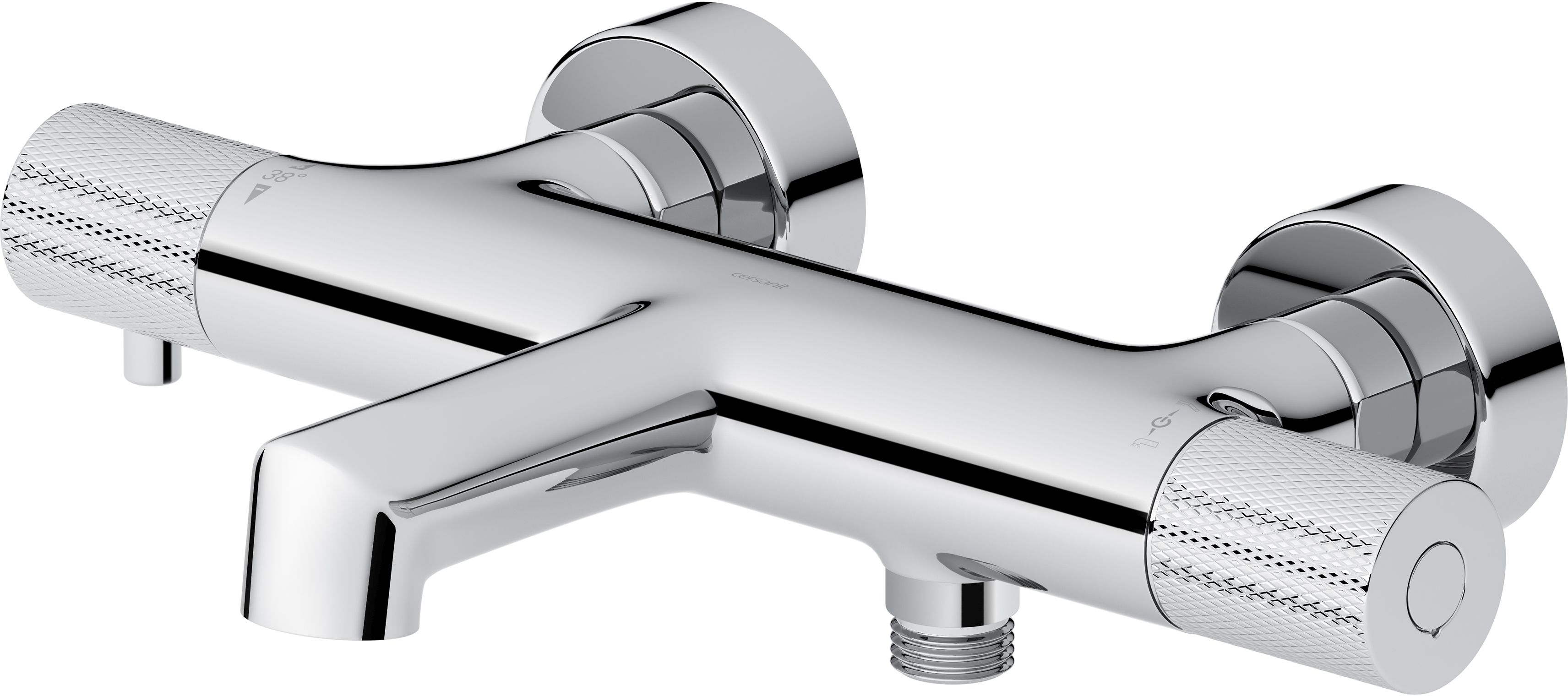 Cersanit Zen rubinetto per vasca e doccia a parete con termostato cromo S951-563