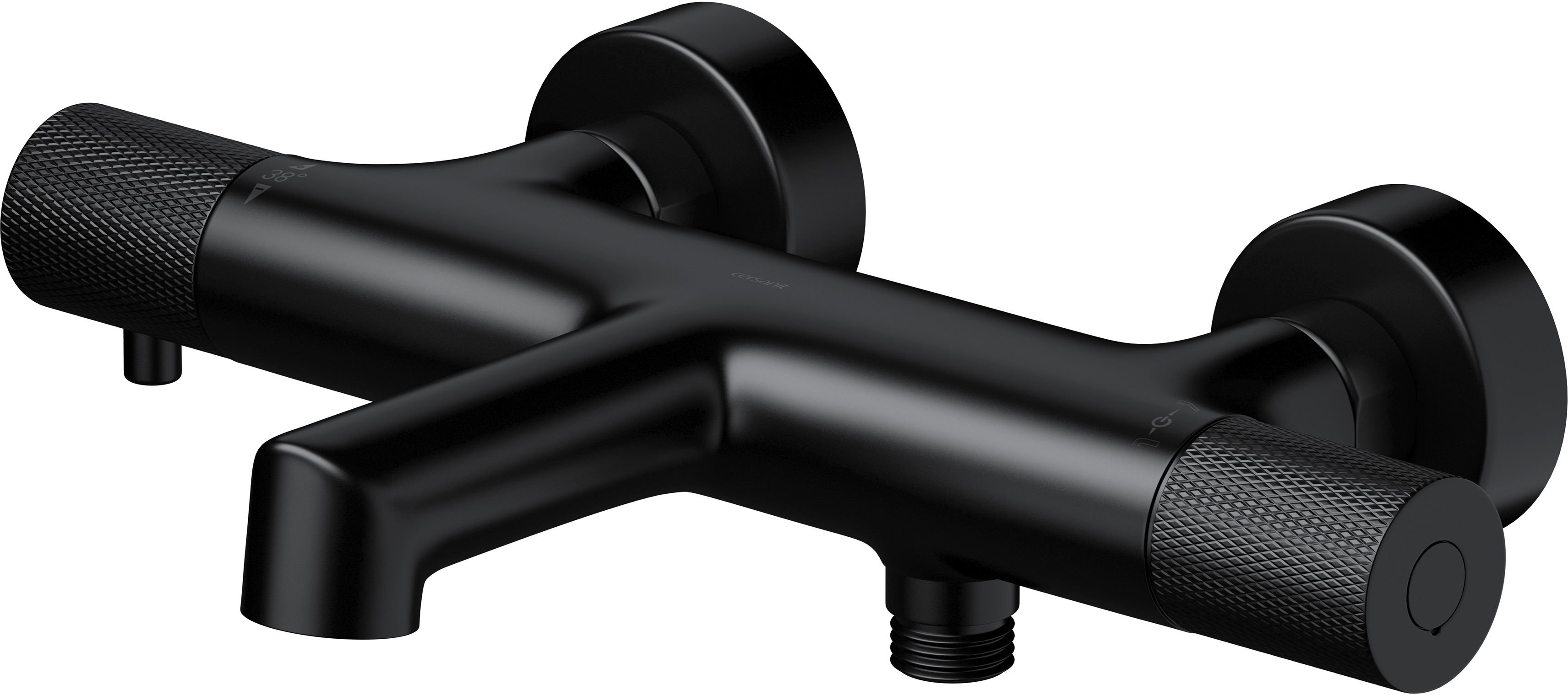 Cersanit Zen rubinetto per vasca e doccia a parete con termostato nero S951-566