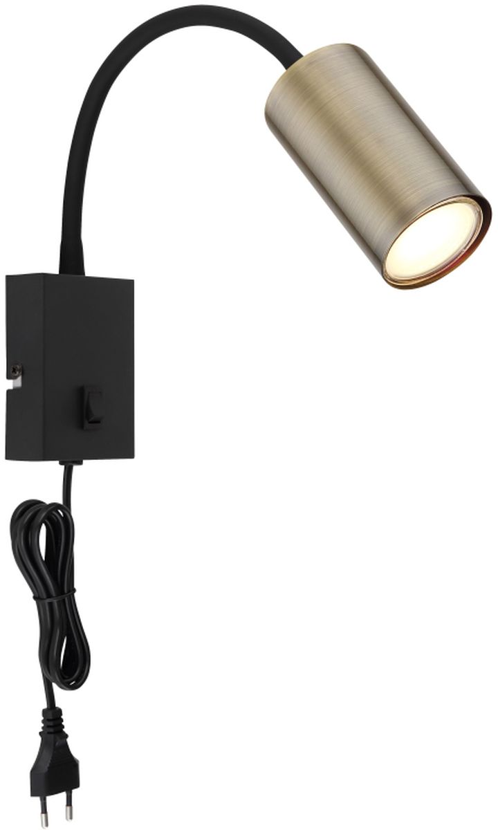 Globo Lighting Robby lampada da parete 1x25 W nero-ottone 57911WM