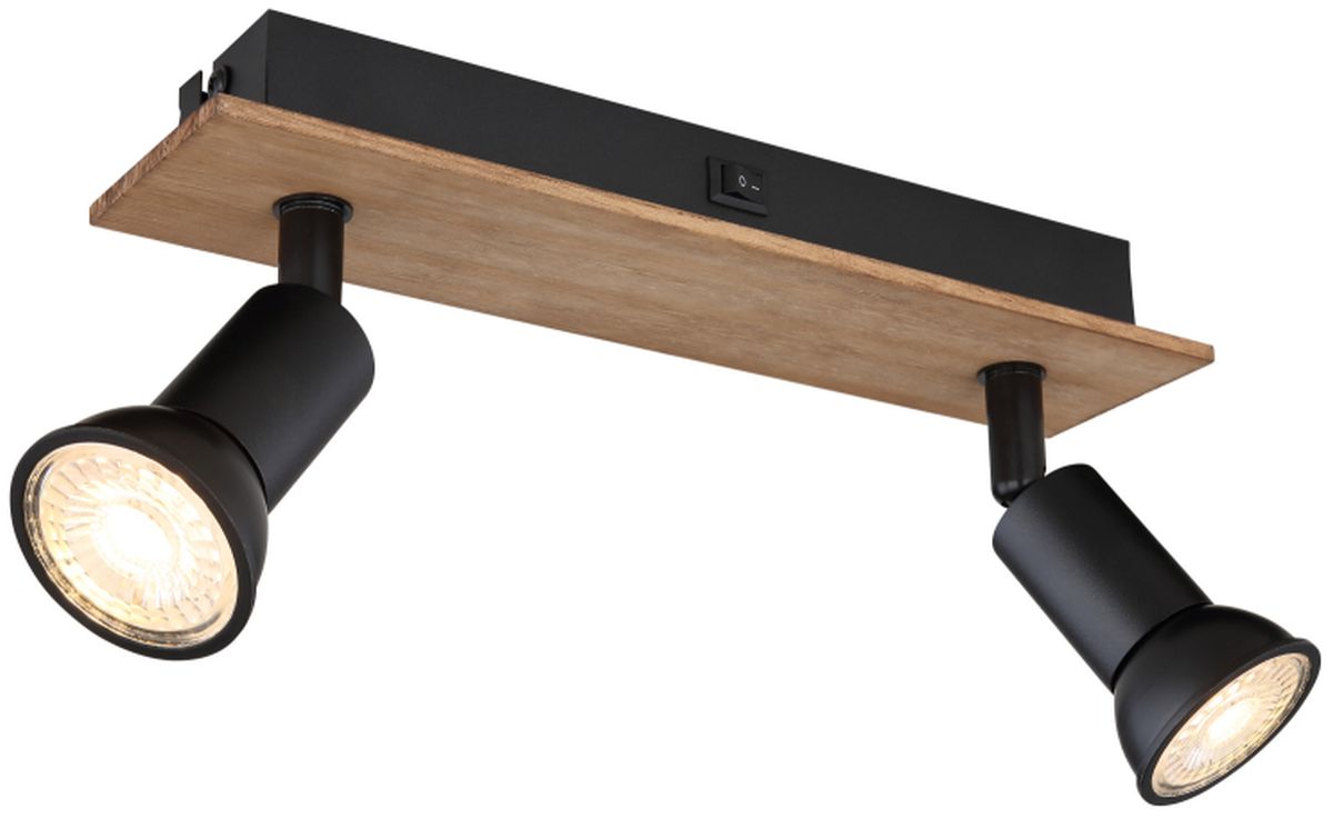 Globo Lighting Drew lampada da parete 2x35 W nero-legno 57998-2W