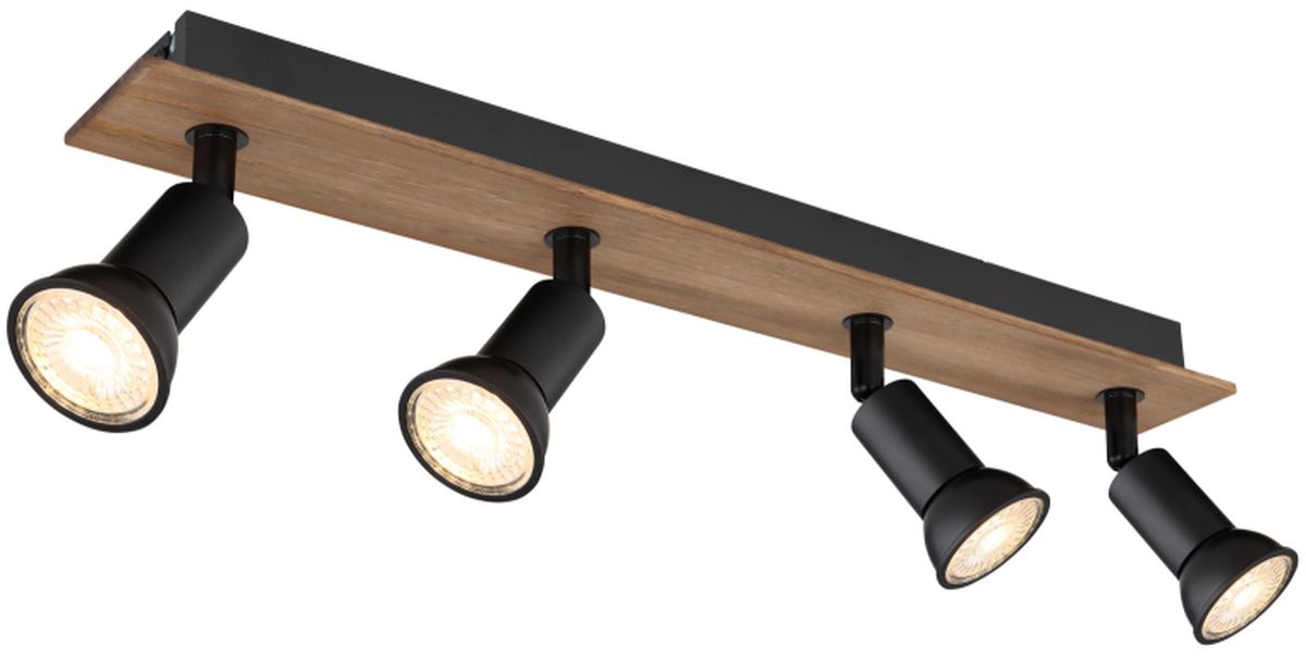 Globo Lighting Drew lampada da soffitto 4x35 W nero-legno 57998-4W