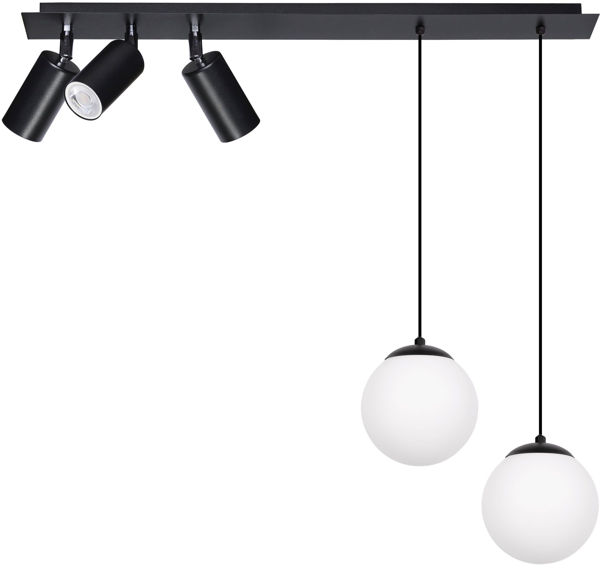 Kaja Albio lampada da soffitto 5x40 W bianco-nero K-4138
