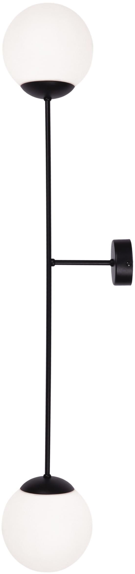 Kaja Savoy lampada da parete 2x40 W bianco-nero K-4927