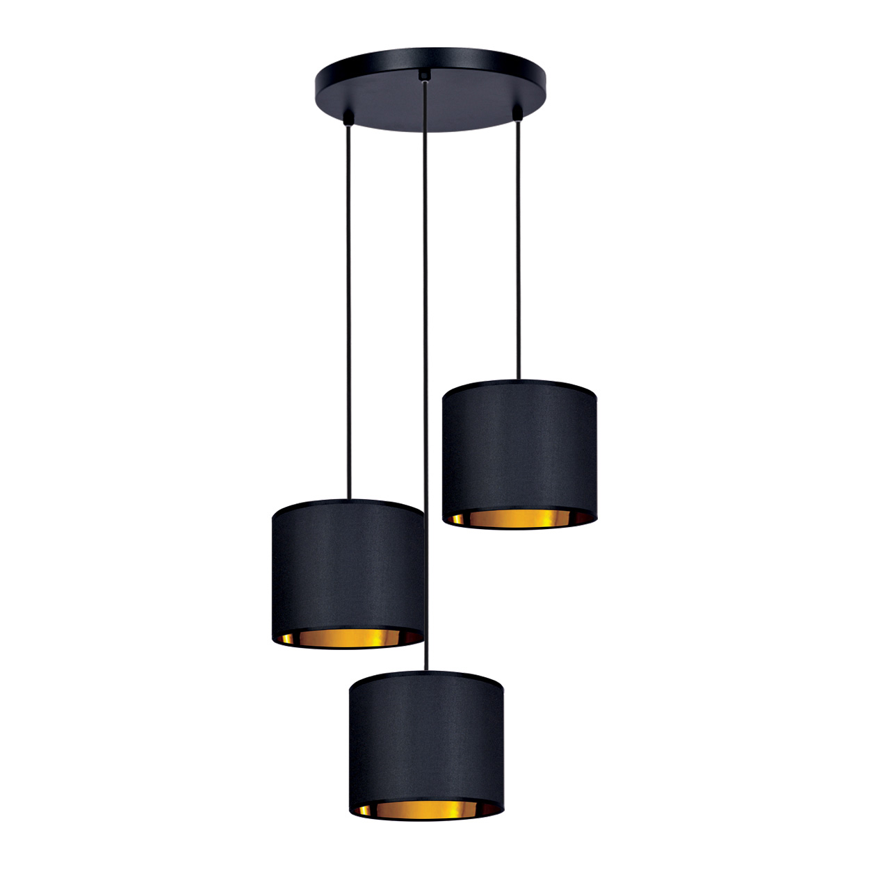 Kaja Auro lampada sospesa 3x40 W nero-oro K-4326