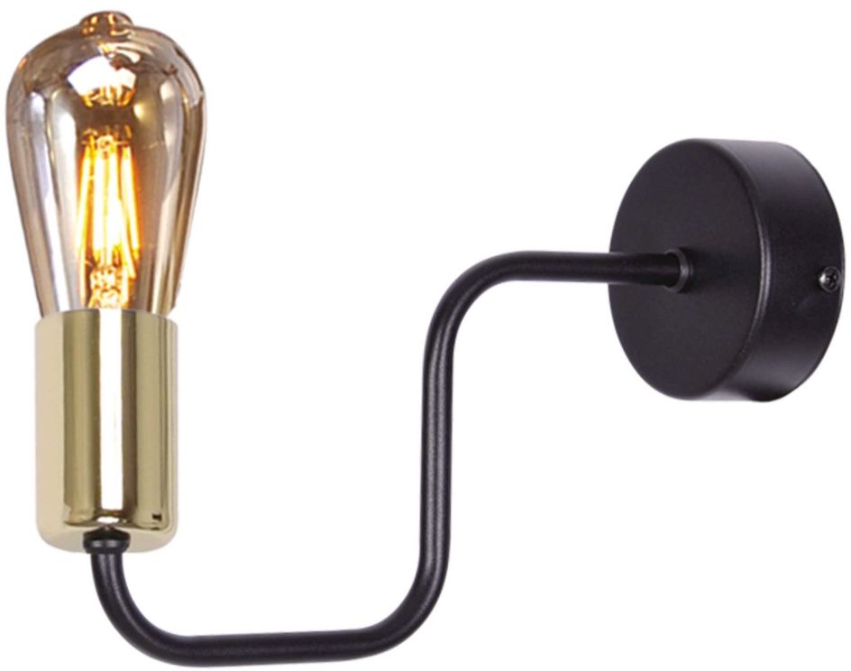 Kaja Kuga lampada da parete 1x60 W nero-oro K-4943