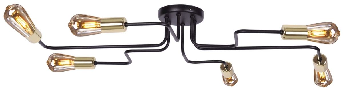 Kaja Kuga lampada sospesa 6x60 W nero-oro K-4940