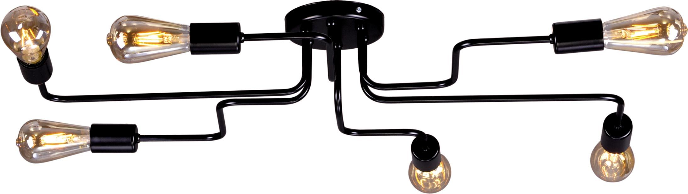 Kaja Skadi lampada da soffitto 6x60 W nero K-3890