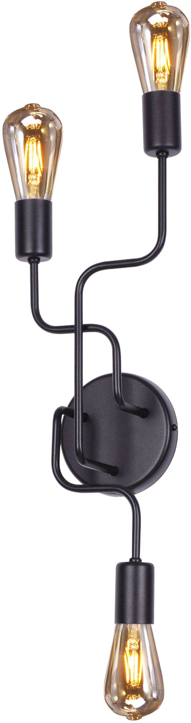 Kaja Skadi lampada da parete 3x60 W nero K-3896