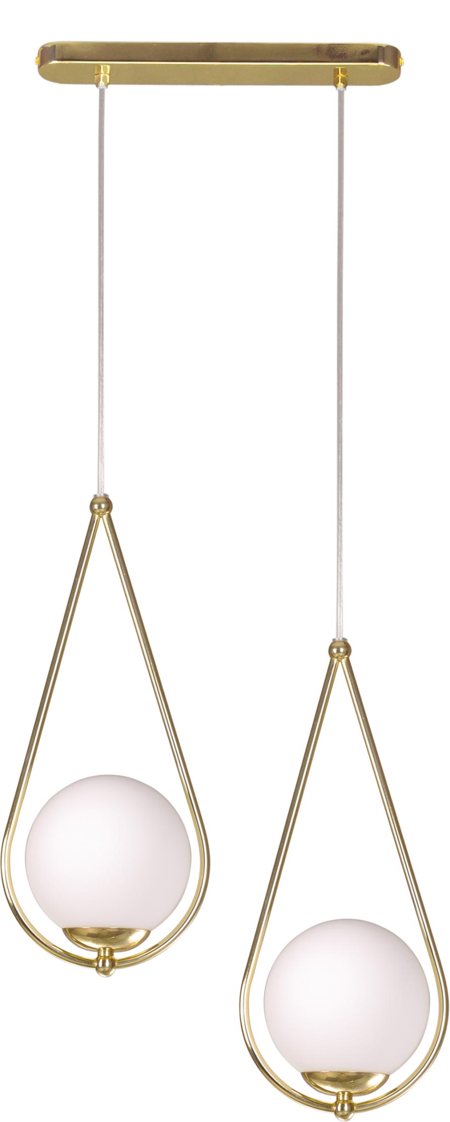 Kaja Neve Gold lampada sospesa 2x40 W bianco-ottone K-4776