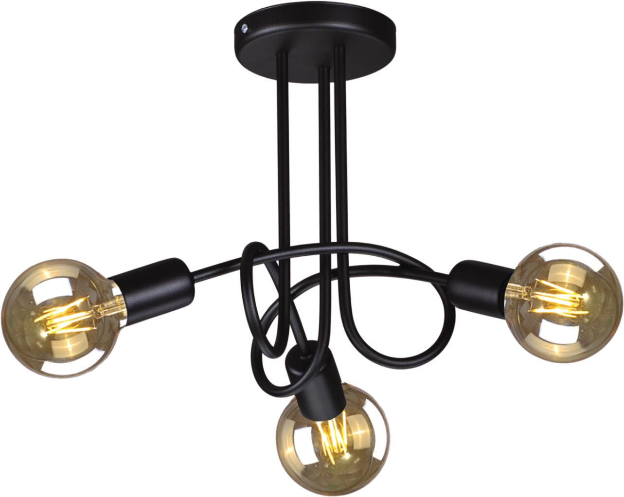 Kaja Deze lampada da soffitto 3x60 W nero K-3620