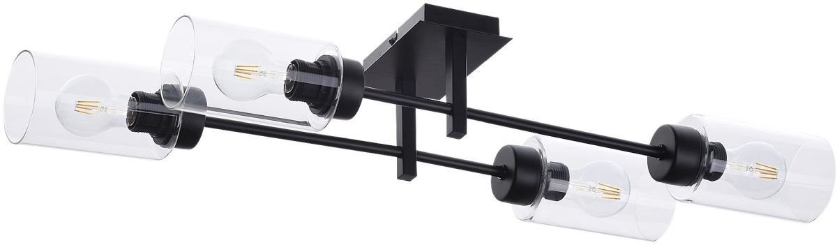 Rabalux Prudence lampada da soffitto 4x40 W nero-trasparente 2672