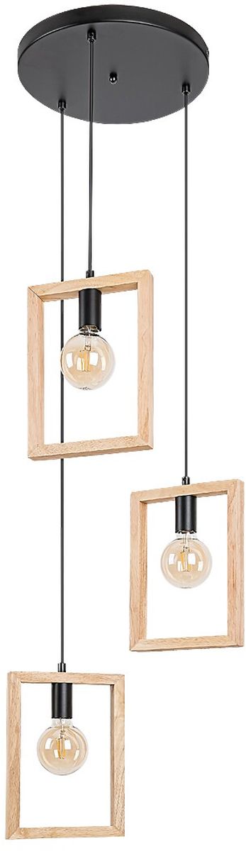 Rabalux Indigo lampada sospesa 3x40 W nero-legno 2293
