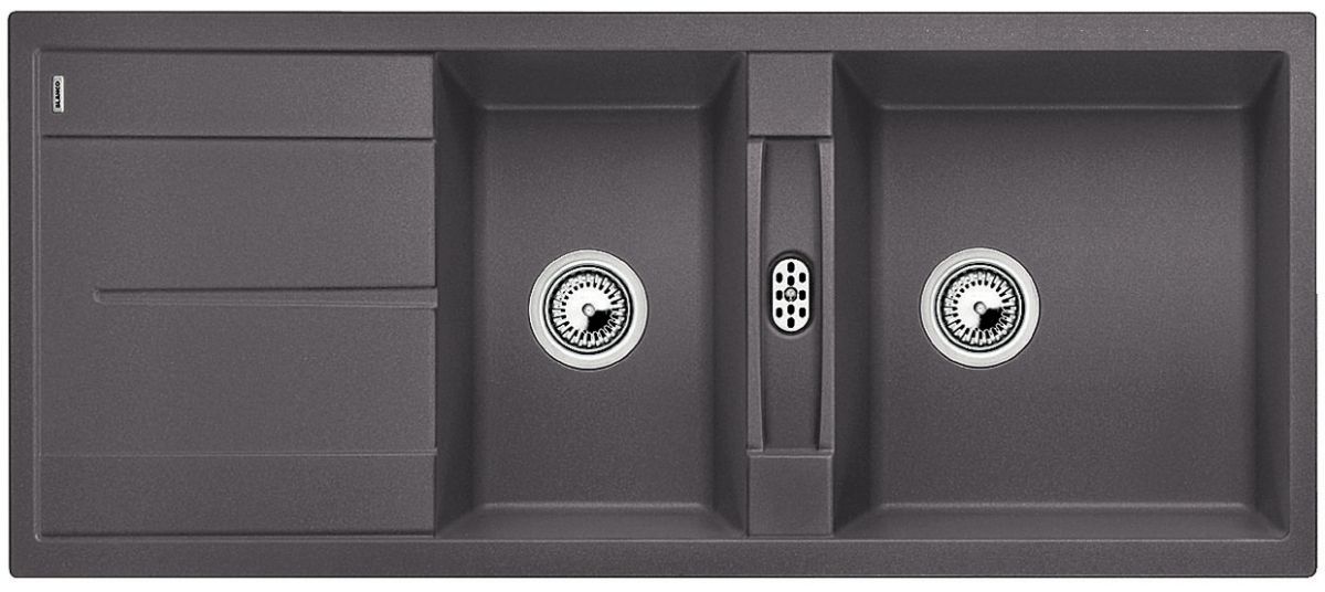 Blanco Metra 8 S lavello in granito 116x50 cm grigio/grafite/inox 518884