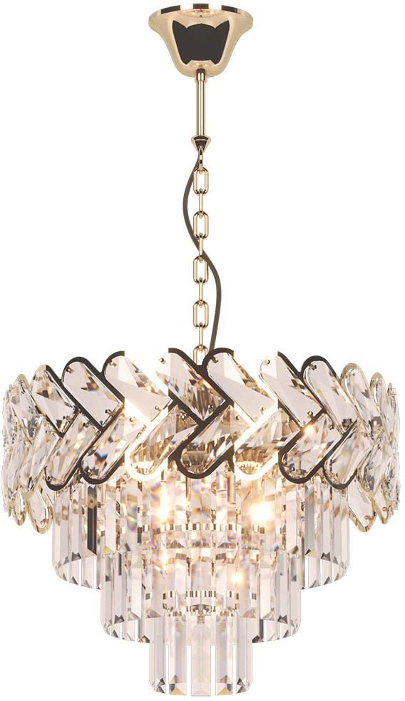 Kaja Toscana Gold lampada sospesa 6x40 W oro-cristallo K-8170
