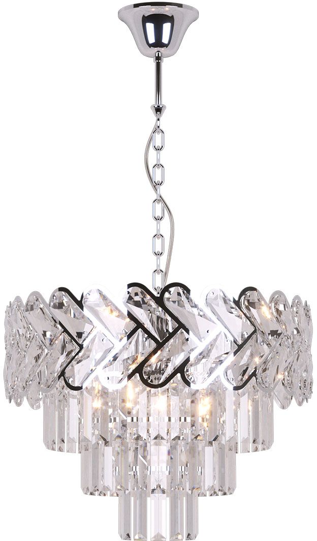 Kaja Toscana lampada sospesa 6x40 W argento-cristallo K-8172