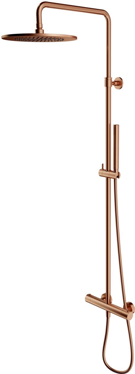 Omnires Y set doccia a parete con termostato con soffione rame Y1244SUCPB