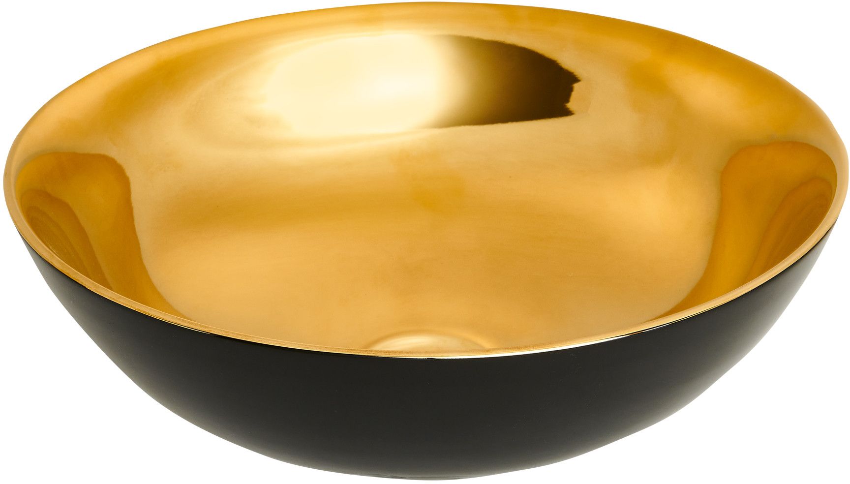Invena Tinos lavabo 39.5x39.5 cm rotonda da appoggio nero-oro CE-43-027
