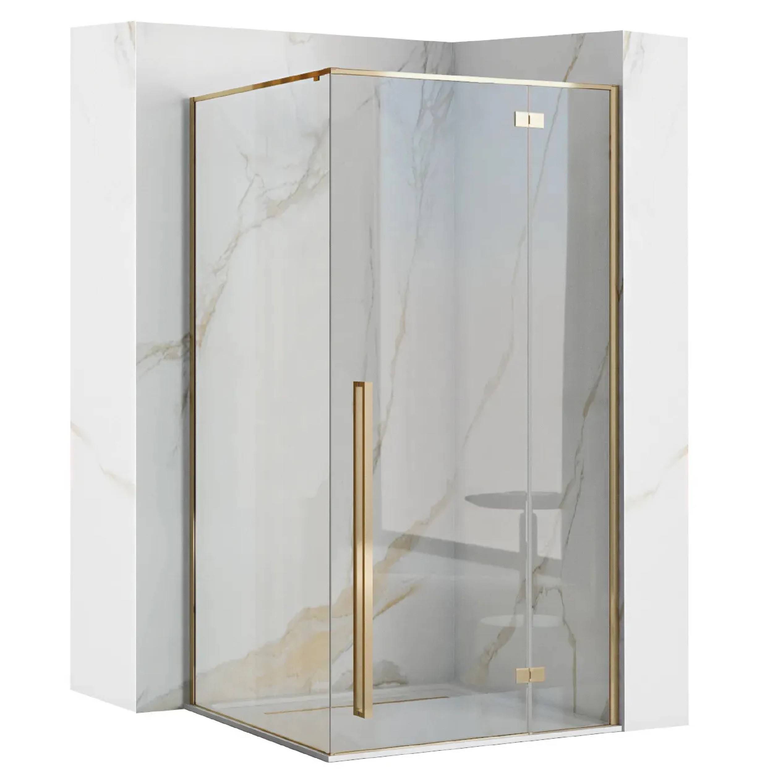 Rea Fargo box doccia 120x90 cm rettangolare oro lucida/vetro trasparente REA-K6614