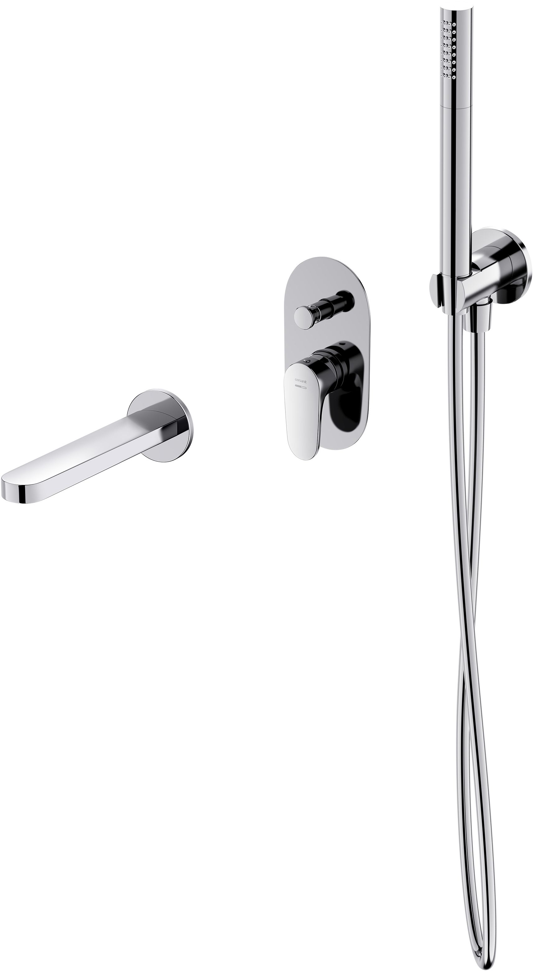 Set rubinetto per vasca e doccia Cersanit Inverto S951-313, set doccia Cersanit Inverto S951-708, S951-556