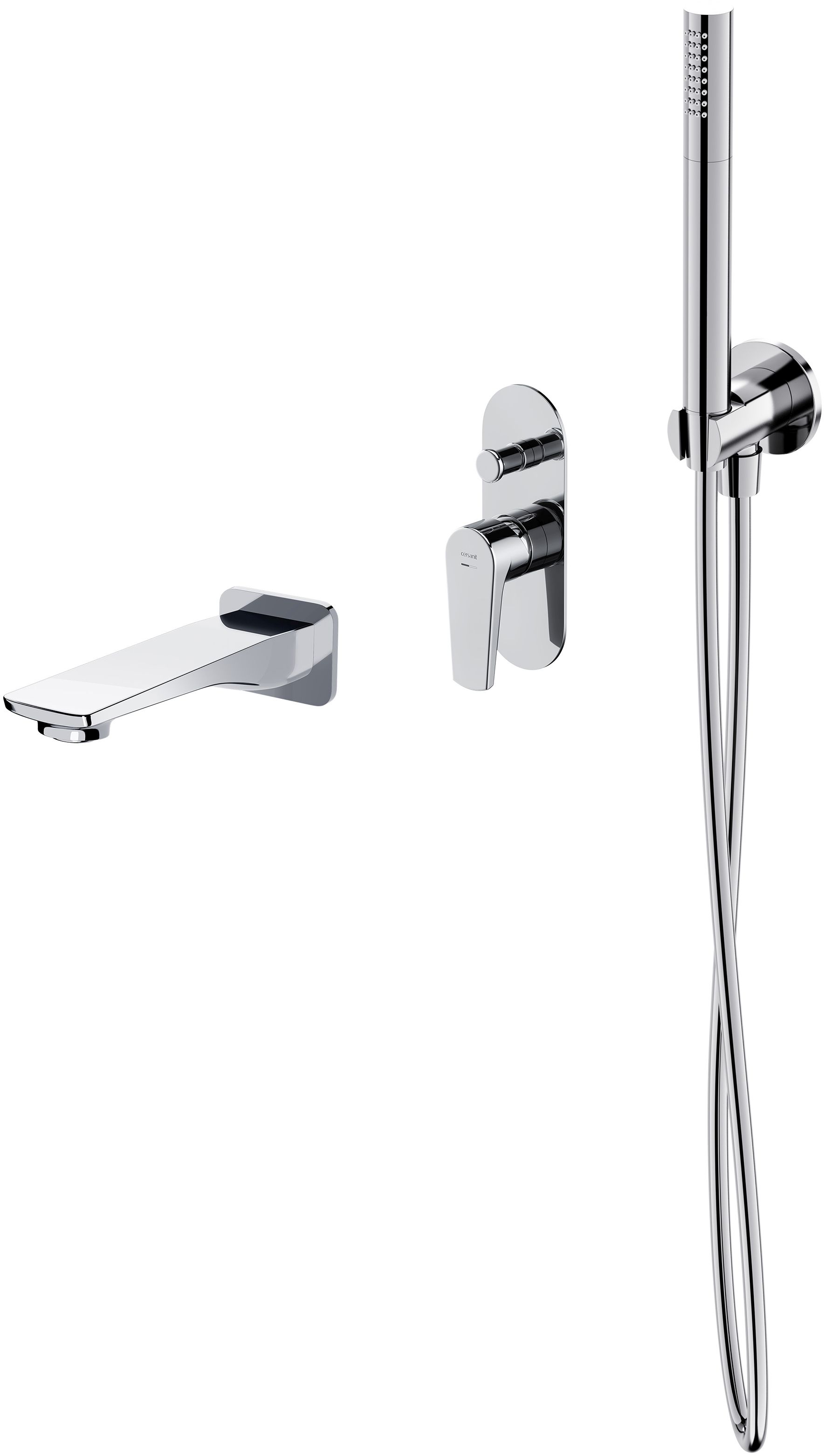 Set rubinetto per vasca e doccia Cersanit Moduo S951-338, set doccia Cersanit Inverto S951-708, S951-706