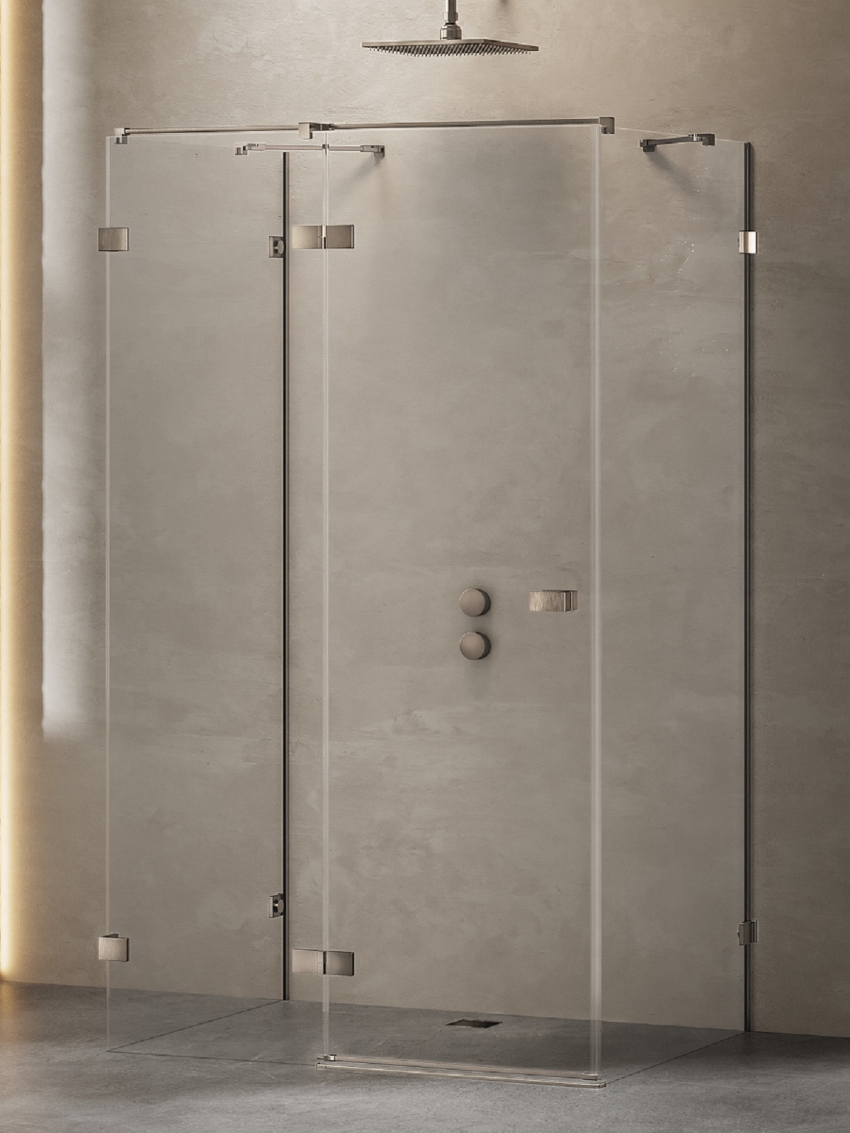 New Trendy Avexa Gunmetal Brushed box doccia 120x70 cm rettangolare spazzolata/vetro trasparente EXK-3427