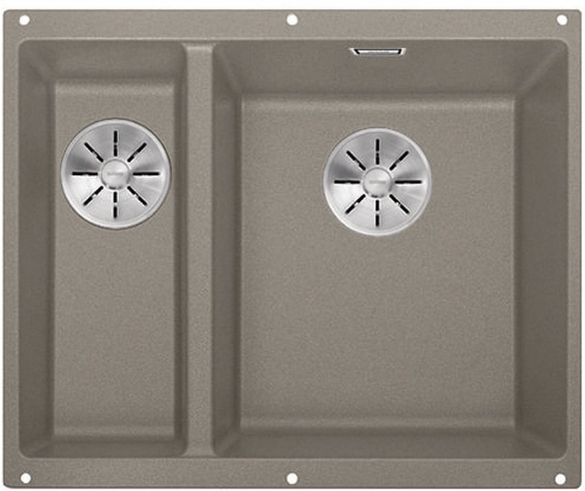 Blanco Subline 340/160-U lavello in granito 52.5x40 cm grigio/grafite/inox 523565