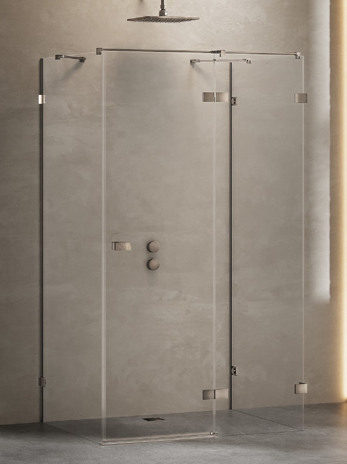 New Trendy Avexa Gunmetal Brushed box doccia 120x90 cm rettangolare spazzolata/vetro trasparente EXK-3459
