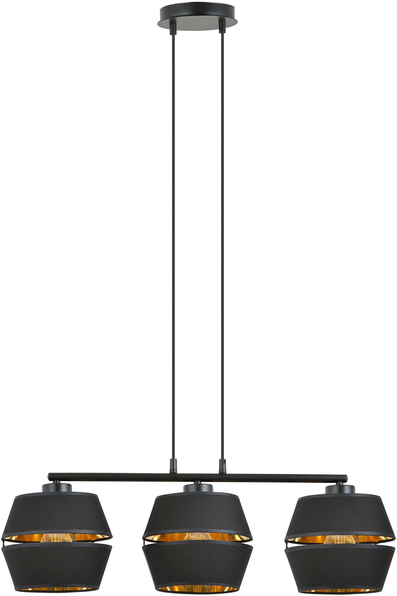 Emibig Piano lampada sospesa 3x15 W nero-oro 1183/3