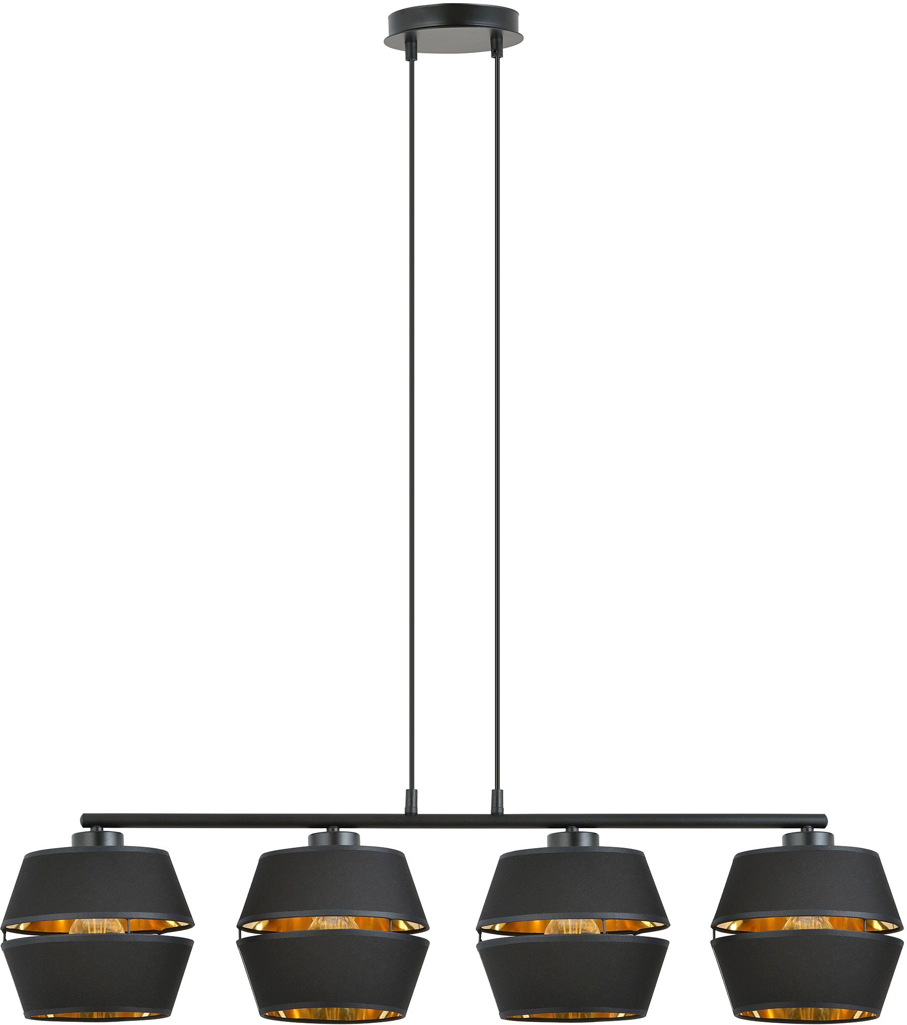 Emibig Piano lampada sospesa 4x15 W nero-oro 1183/4