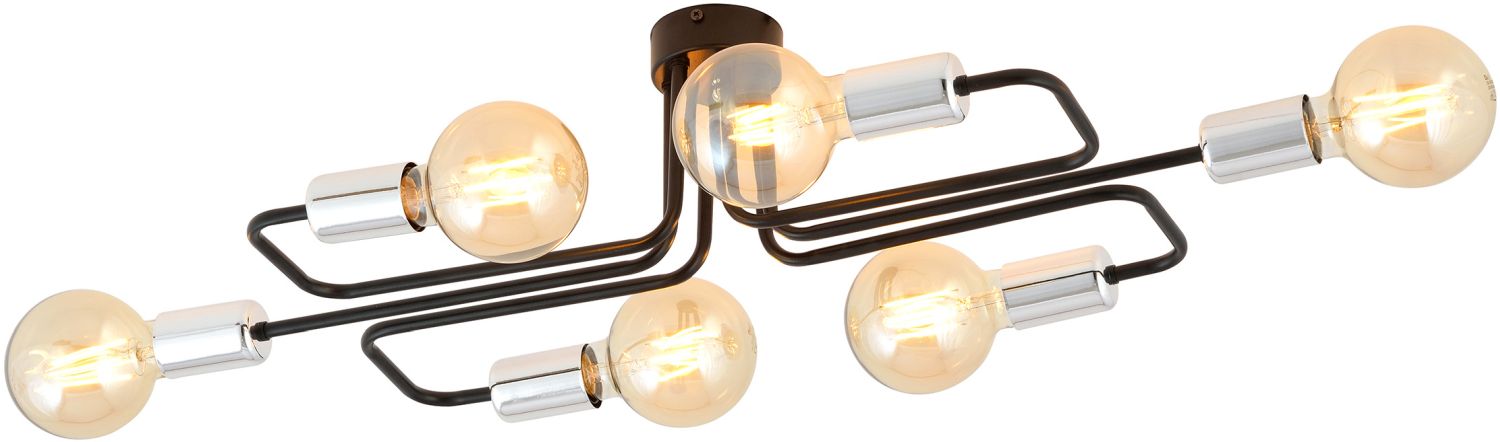 Emibig Veken 6A Silver lampada da soffitto 6x15 W nero-argento 1174/6A