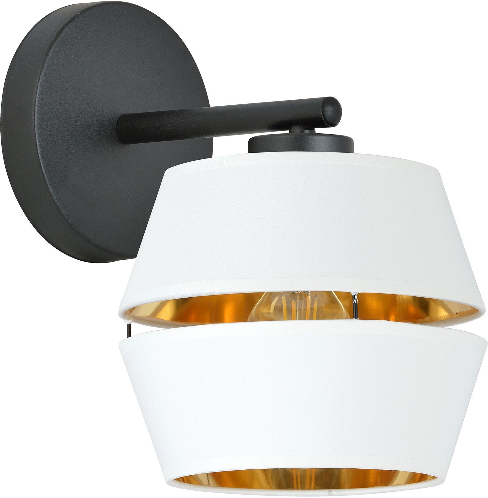 Emibig Piano K1 lampada da parete 1x15 W bianco-nero-oro 1182/K1