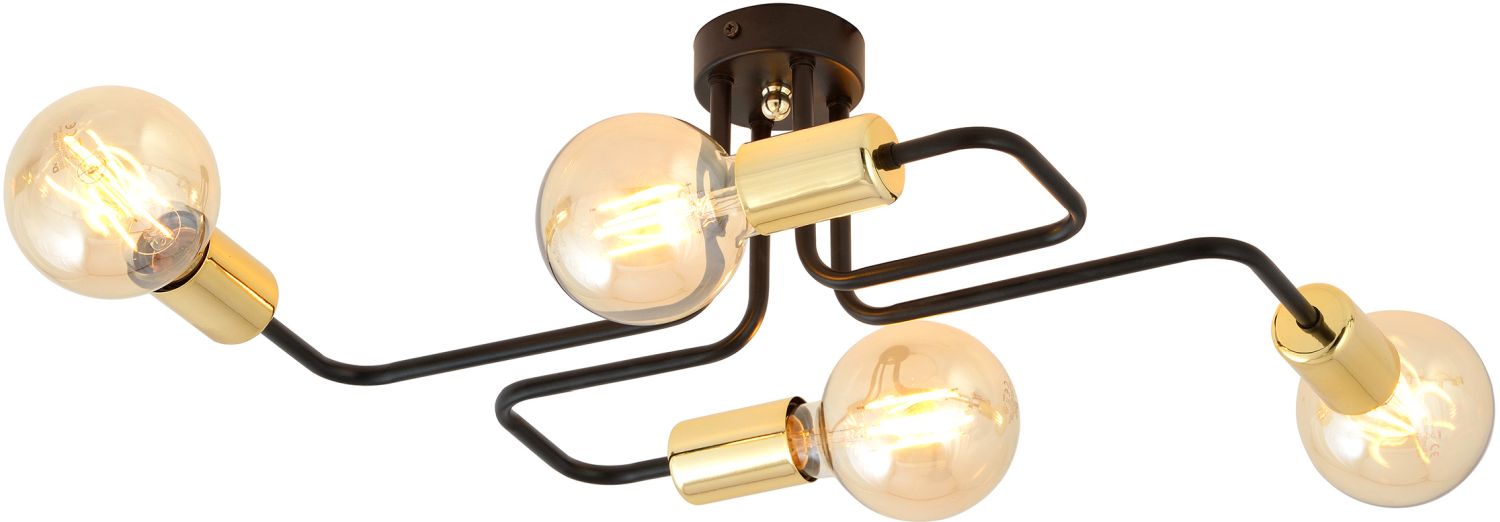 Emibig Veken 4 Gold lampada da soffitto 4x15 W nero-oro 1175/4