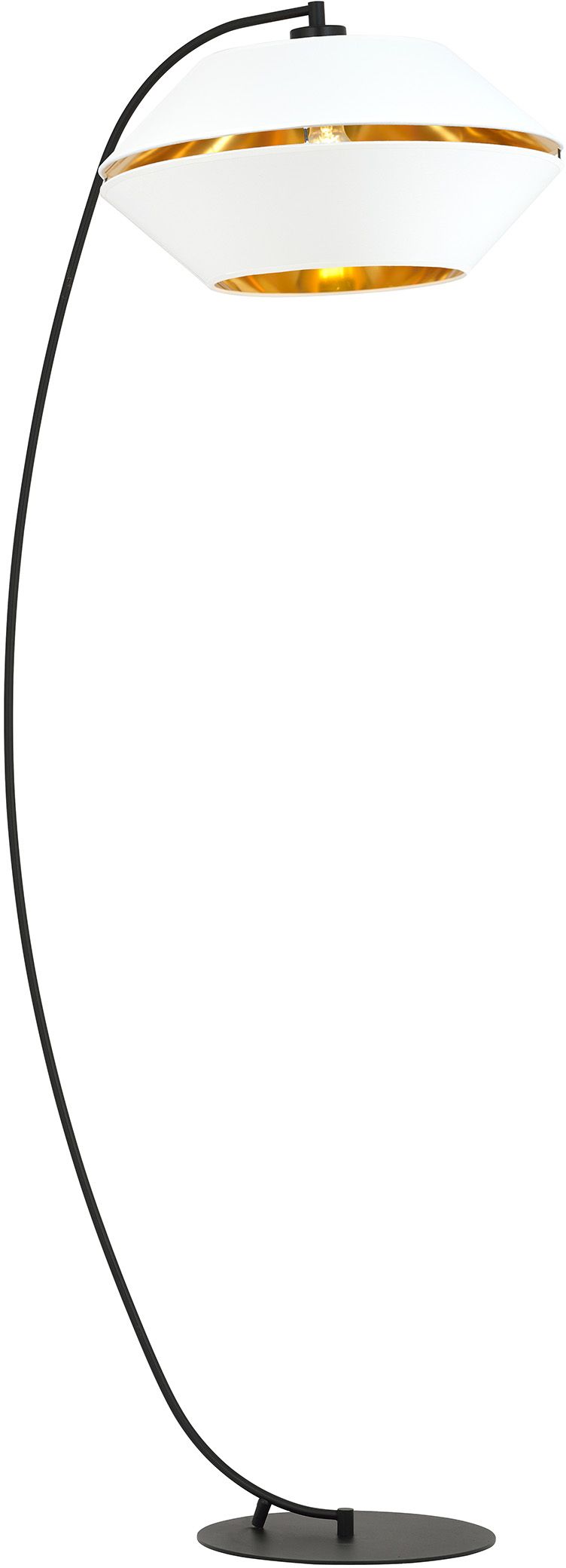 Emibig Piano lampada da terra 1x15 W bianco-nero-oro 1182/LP