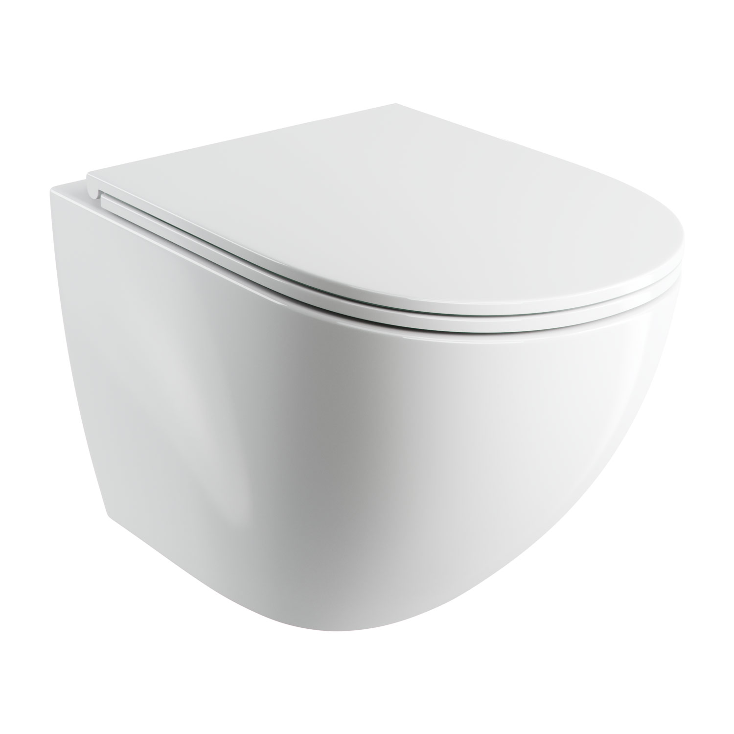 Omnires Ottawa vaso wc con copriwater a discesa lenta sospeso senza brida bianco lucida OTTAWACMWBP