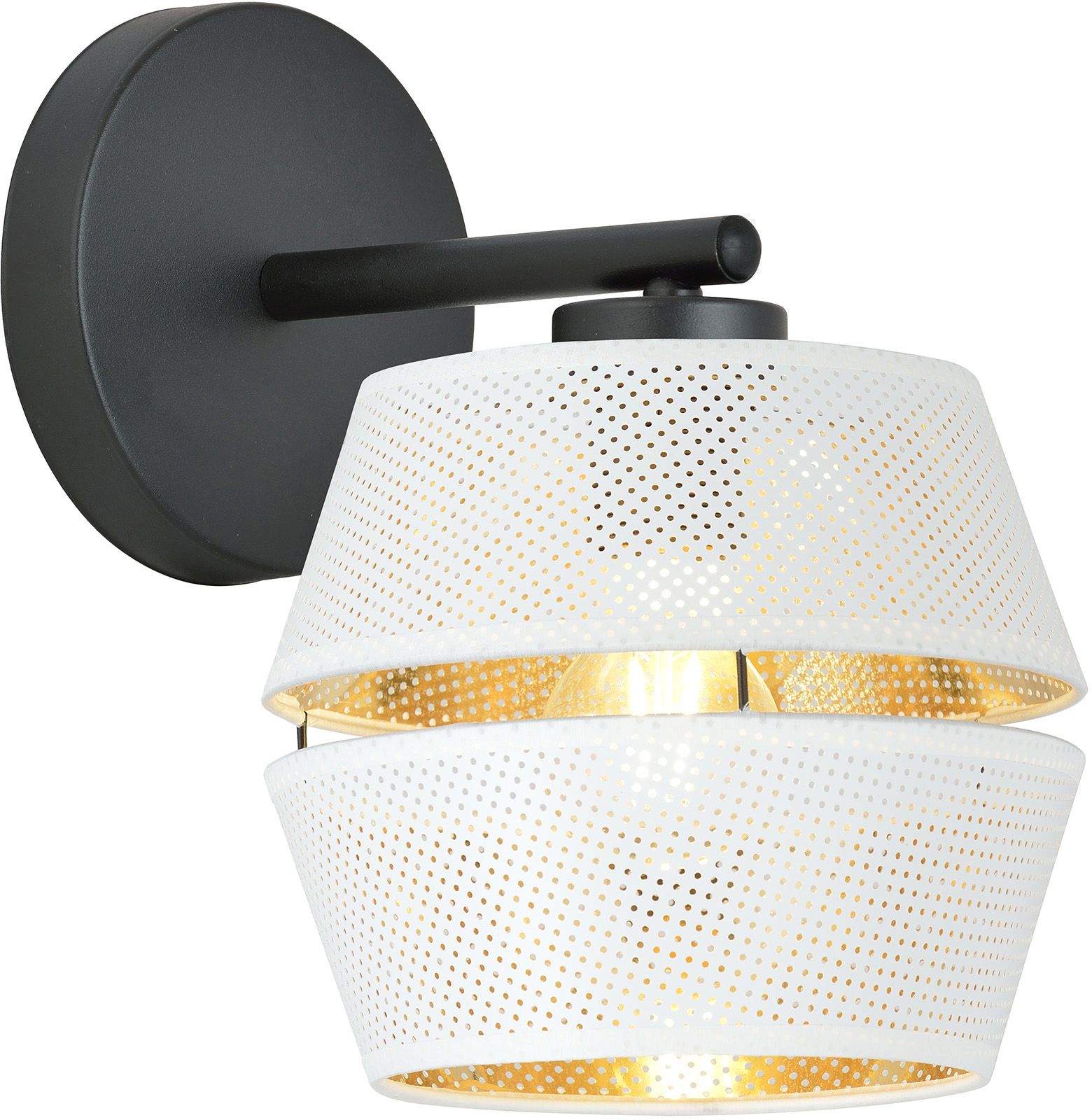 Emibig Malia K1 lampada da parete 1x15 W bianco-nero-oro 1184/K1