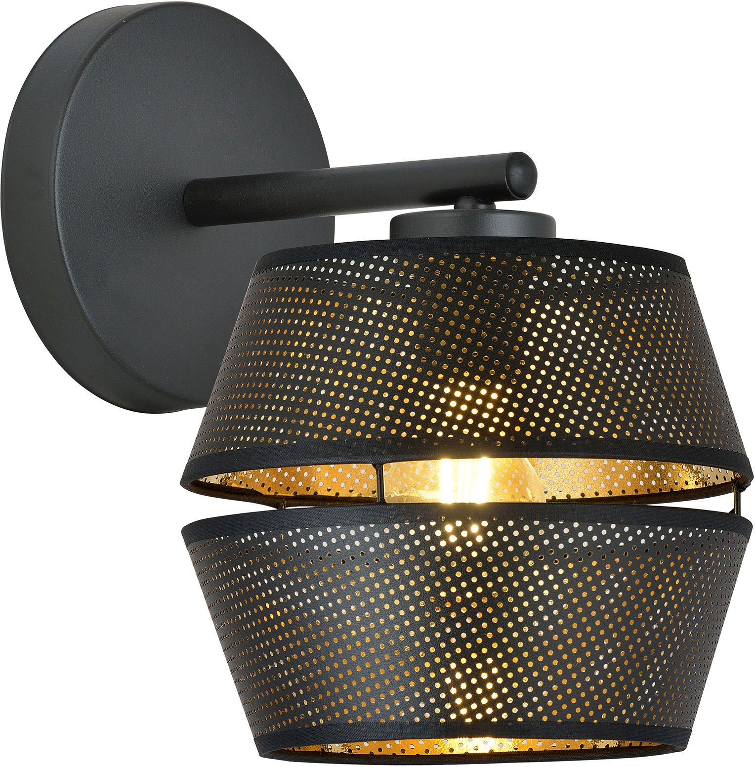 Emibig Malia K1 lampada da parete 1x15 W nero-oro 1185/K1