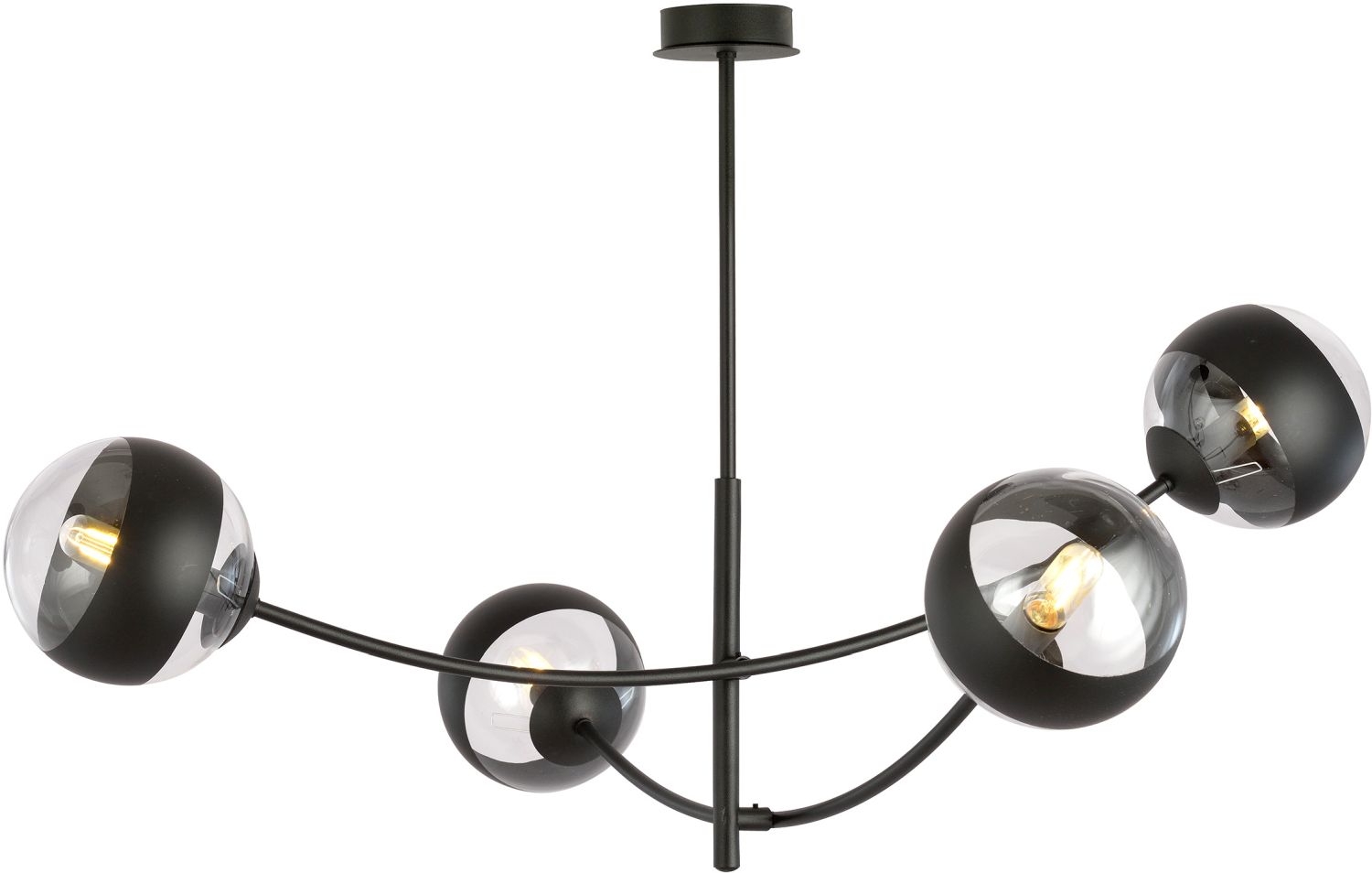 Emibig Hunter Stripe lampada da soffitto 4x10 W nero-trasparente 1101/4