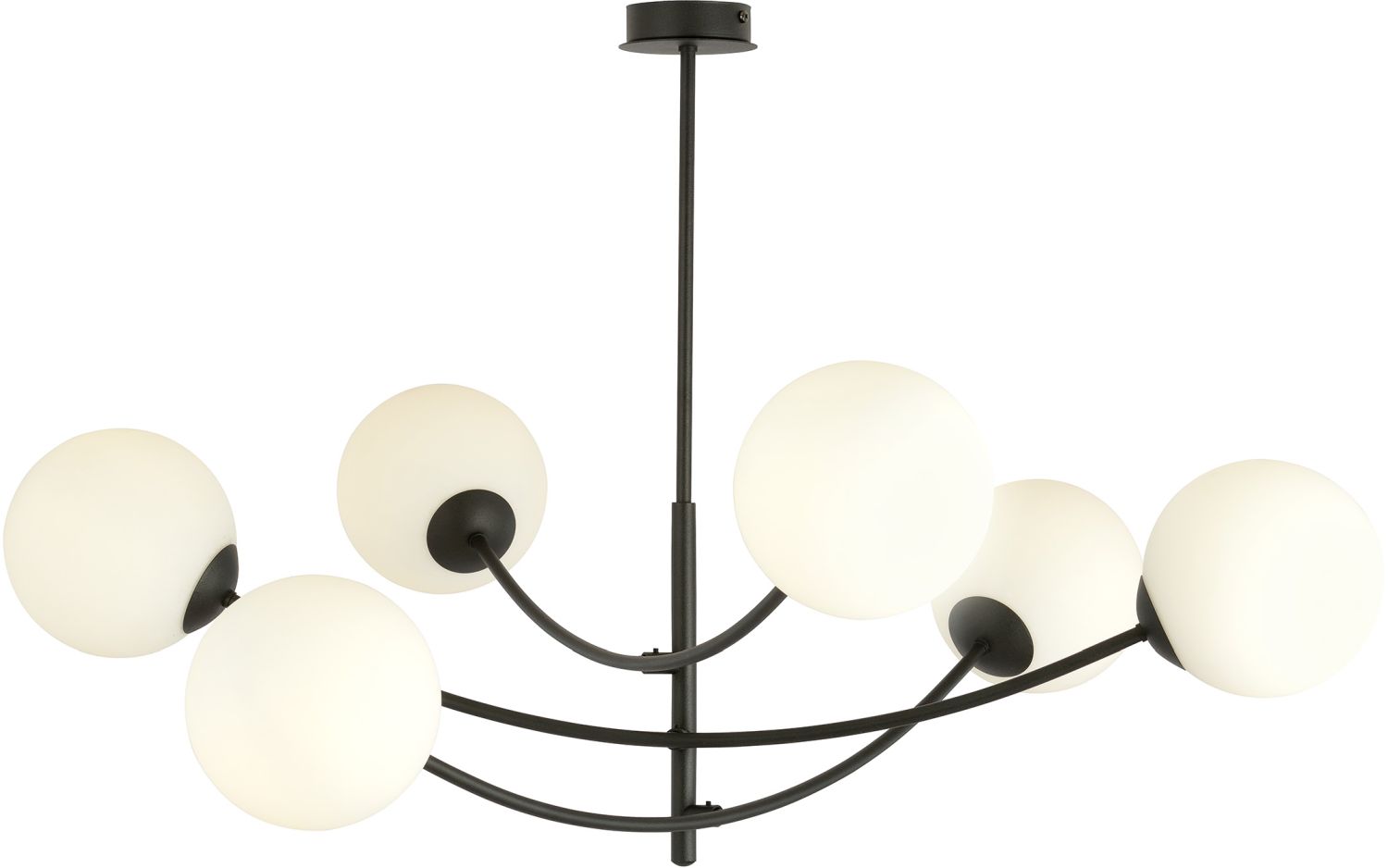 Emibig Hunter lampada da soffitto 6x10 W nero-opale 1102/6