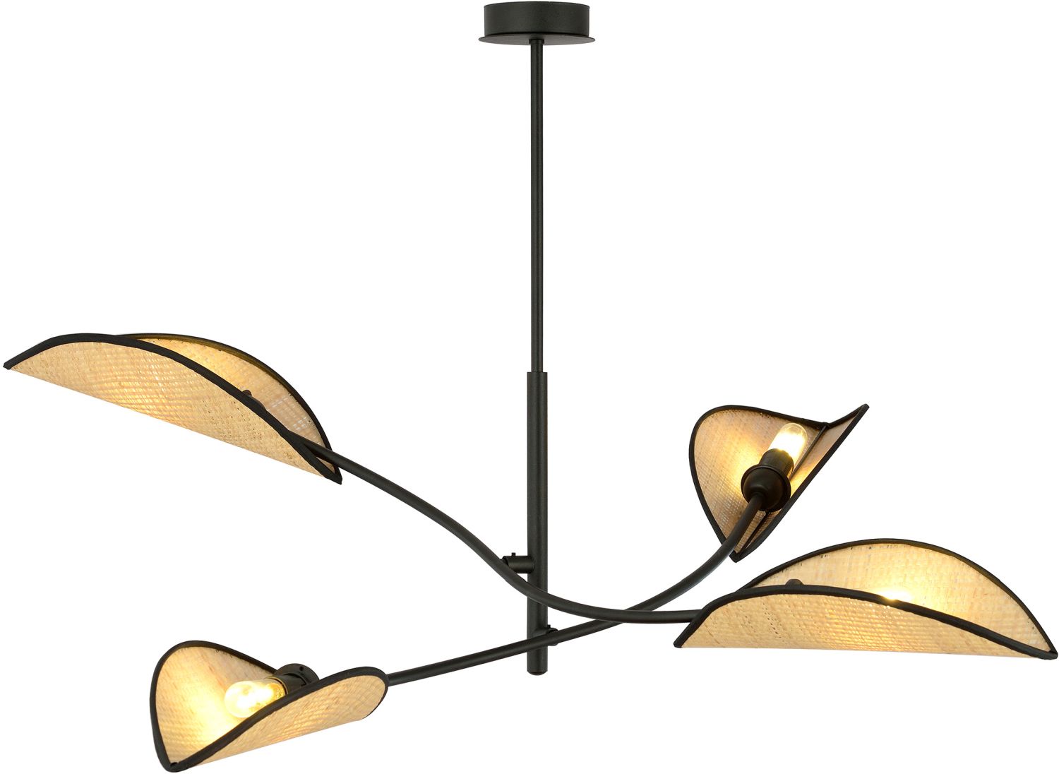 Emibig Lotus lampada da soffitto 4x10 W nero-beige 1108/4