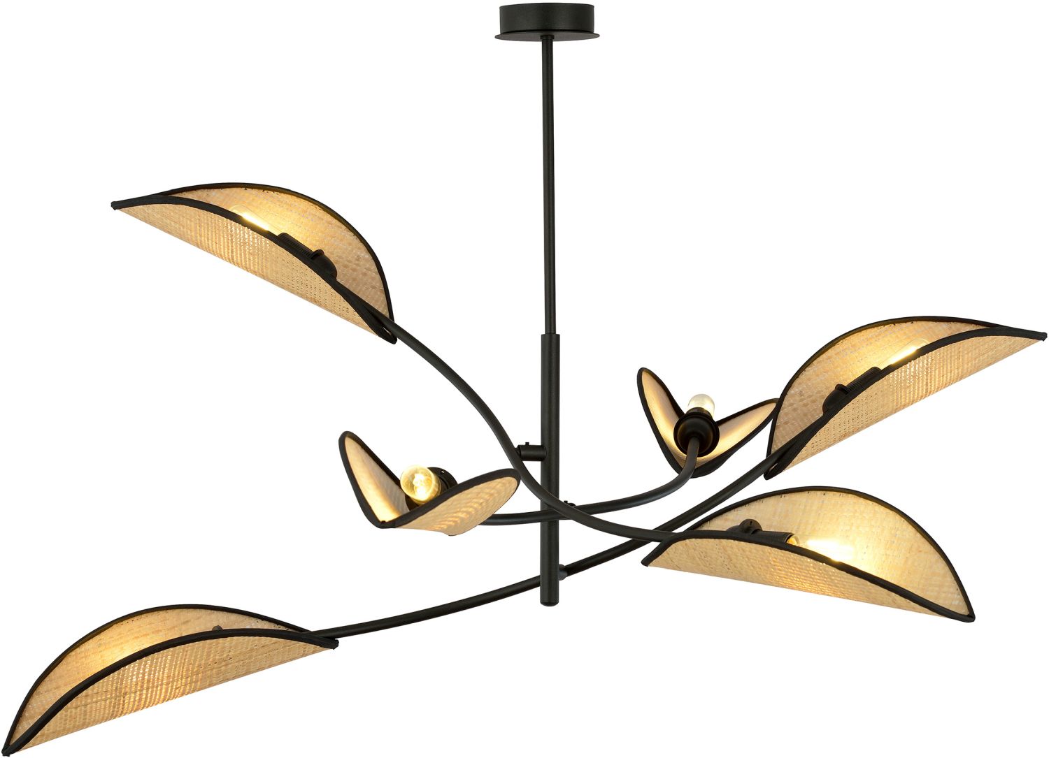 Emibig Lotus lampada da soffitto 6x10 W nero-beige 1108/6
