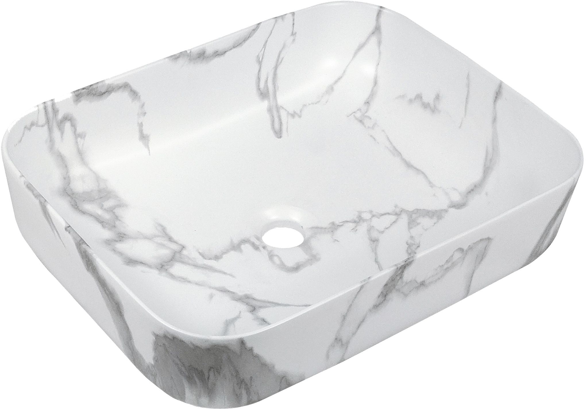 Invena Florina lavabo 51x40 cm rettangolare da appoggio bianco-grigio/pietra CE-40-706