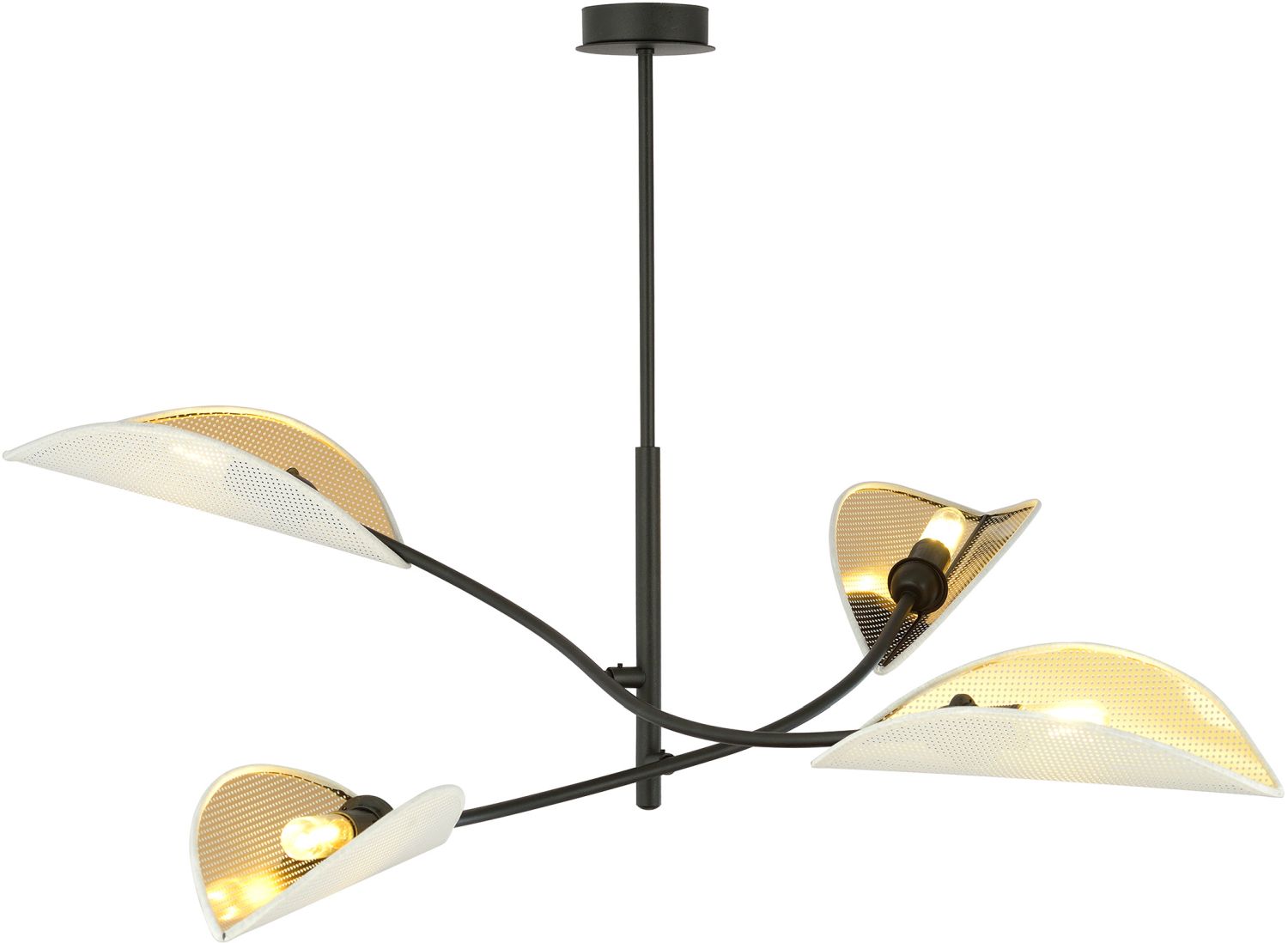 Emibig Lotus lampada da soffitto 4x10 W bianco-nero-oro 1107/4