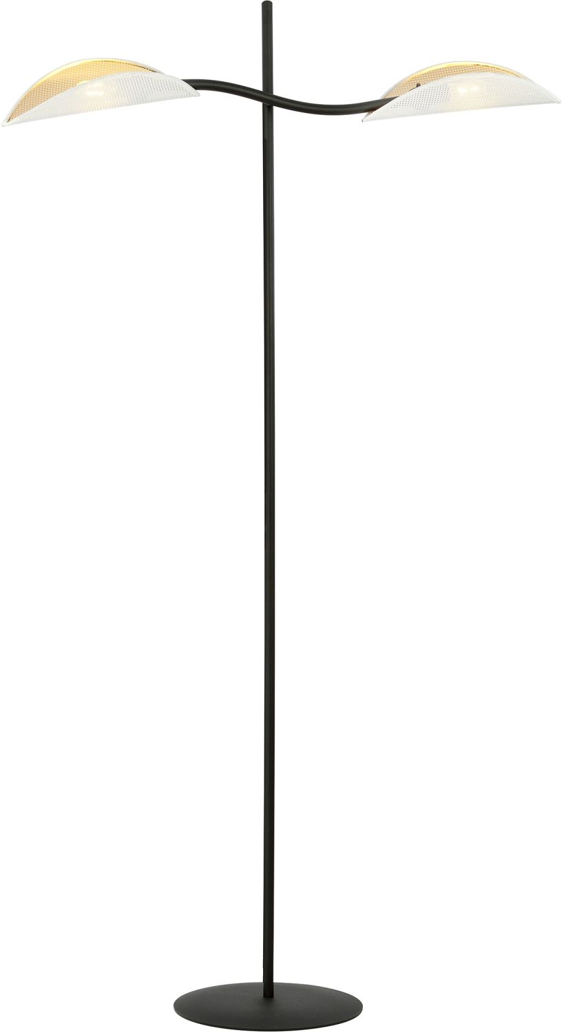 Emibig Lotus lampada da terra 2x10 W bianco-nero-oro 1107/LP2