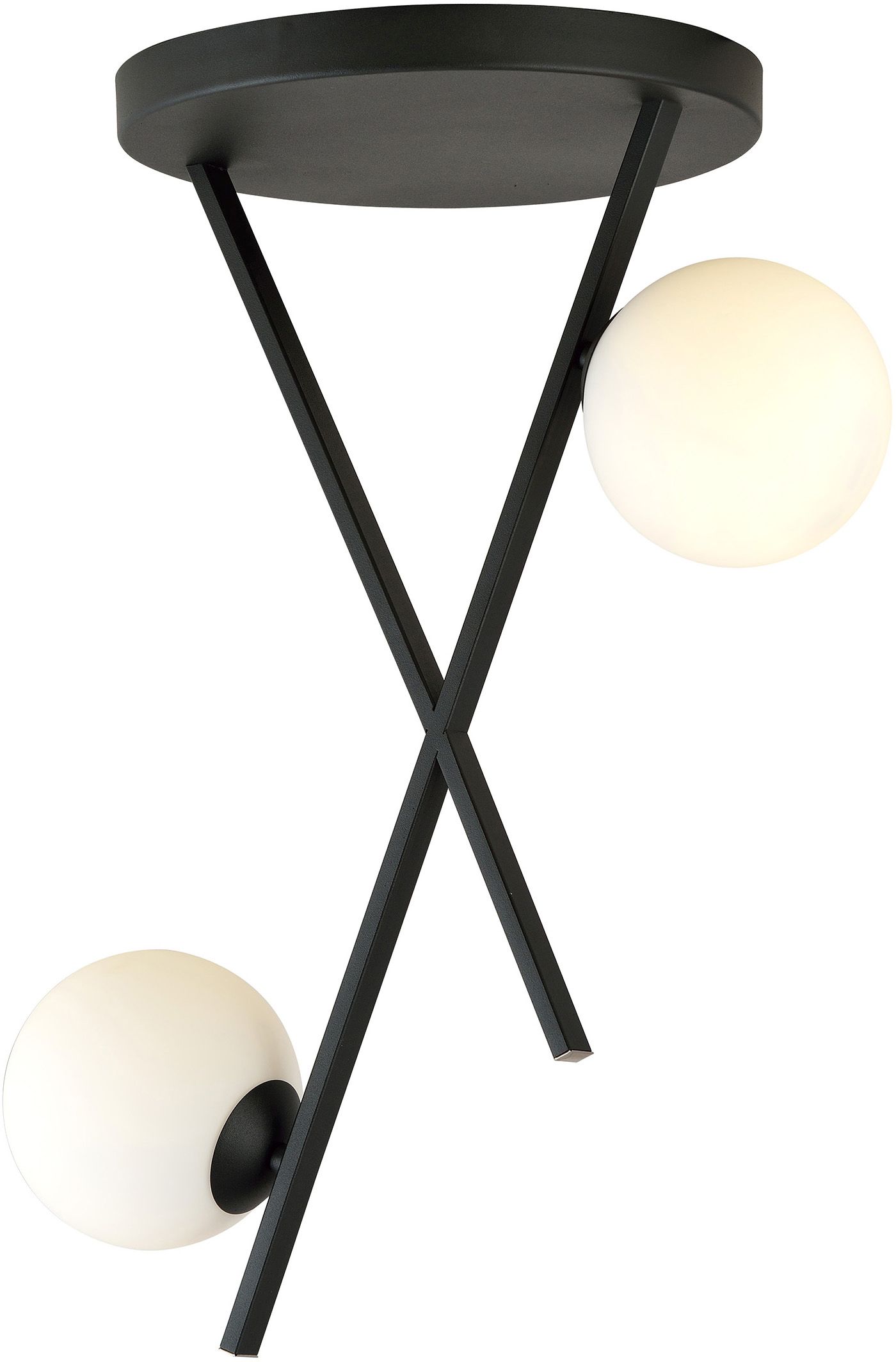 Emibig River lampada da soffitto 2x10 W bianco-nero 1194/2